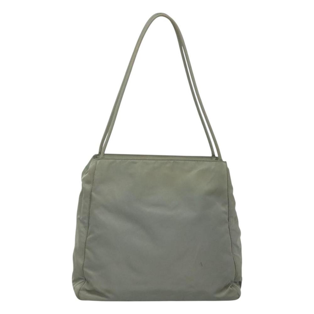 PRADA Tote Bag Nylon Khaki Silver Auth 131158 - Picture 2 of 16